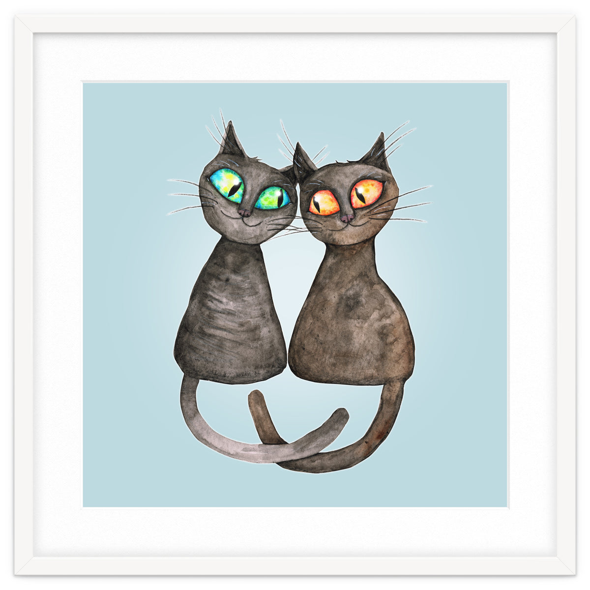 Two cute loving cats