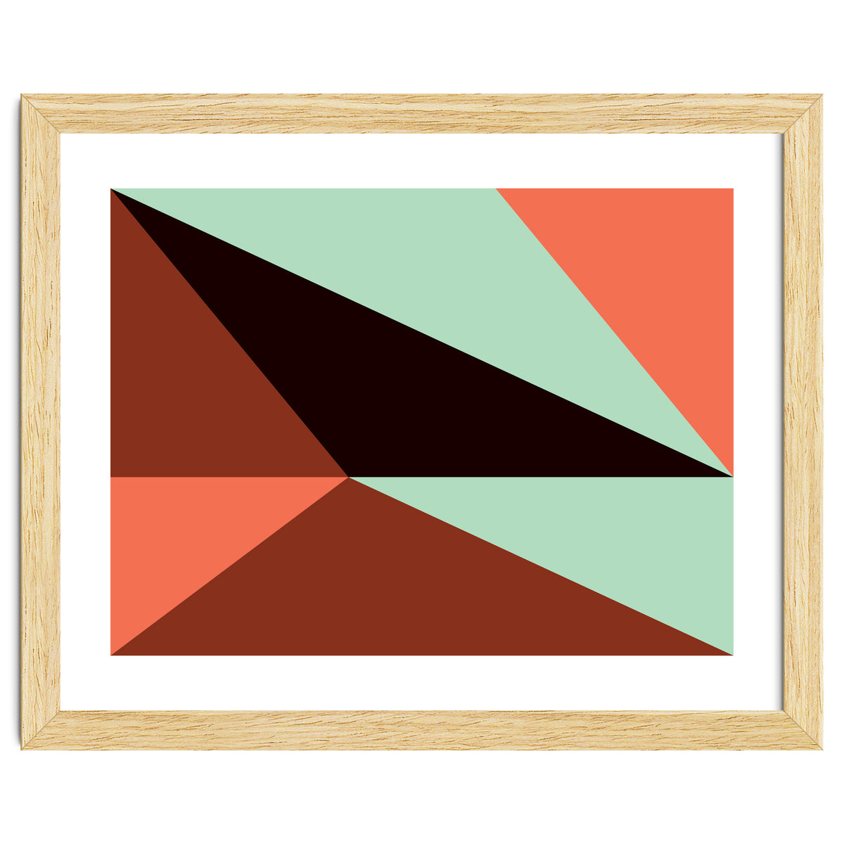 Geometric Shapes No. 17 - pink, brown, mint green & black