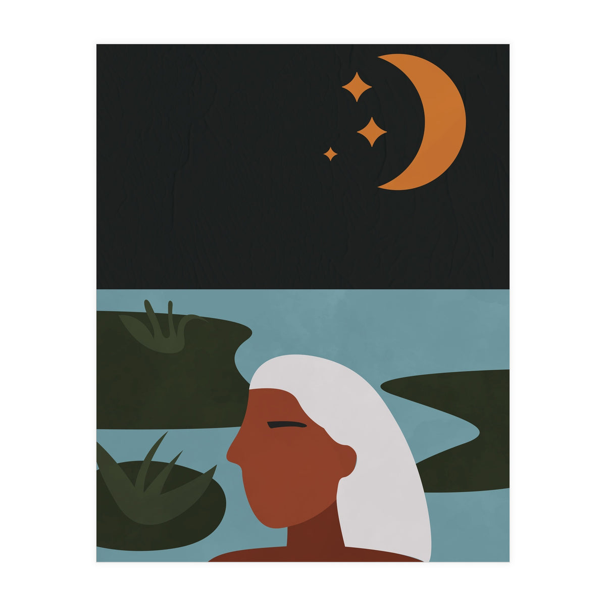 Boho Style Woman At The Lake (Print Only)