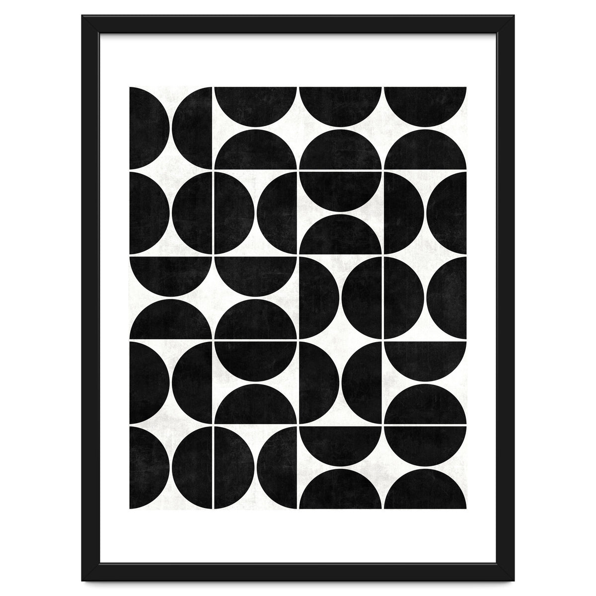 Mid-Century Modern Pattern No.3 - Black and White Concrete