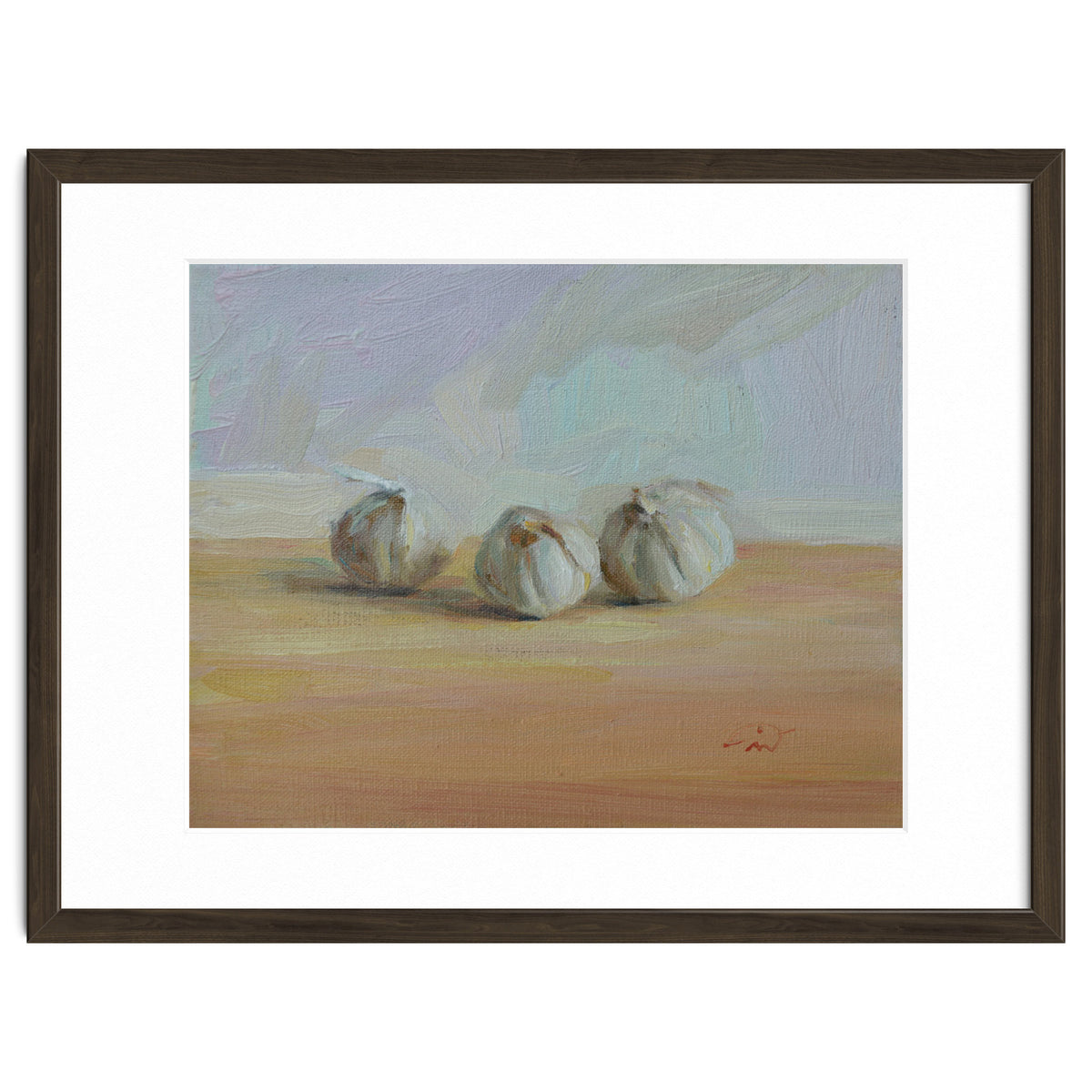 Three Garlic Globes Still Life Painting