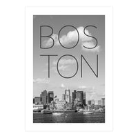 BOSTON Skyline North End & Financial District | Text & Skyline (Print Only)