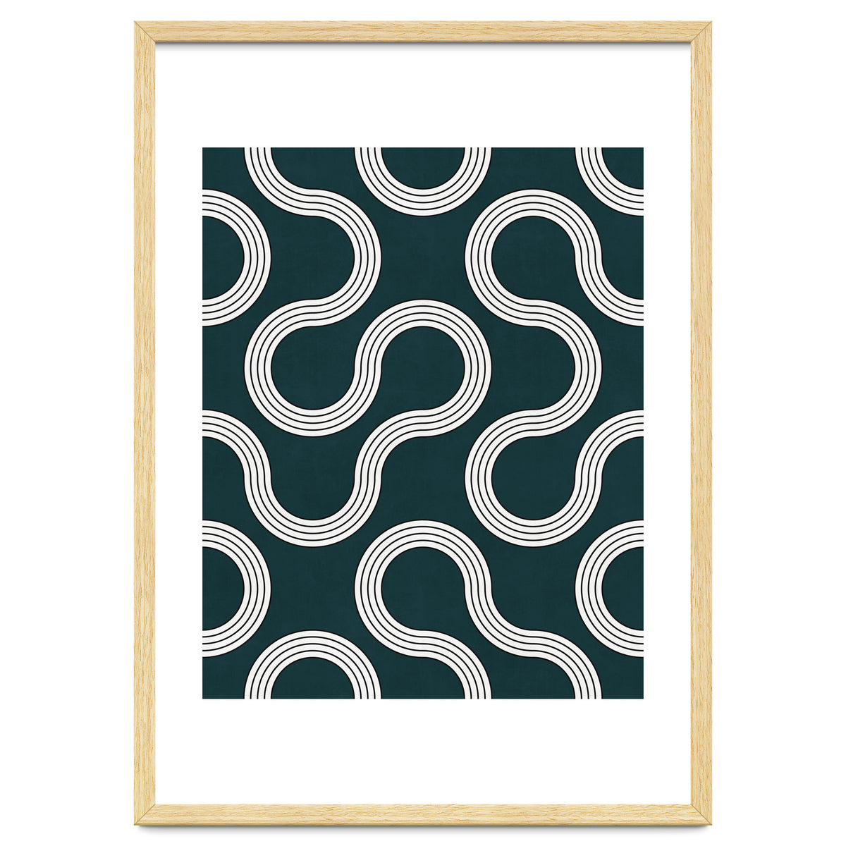 My Favorite Geometric Patterns No.35 - Green Tinted Navy Blue