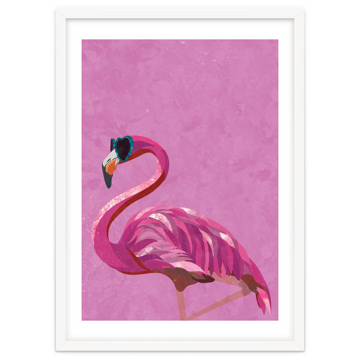 Pink Flamingo Wearing Glasses