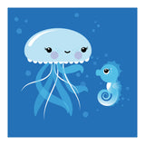 Best Friends Kawaii Jellyfish And Seahorse (Print Only) thumbnail