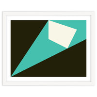 Geometric Shapes No. 72 - turquoise, white & black