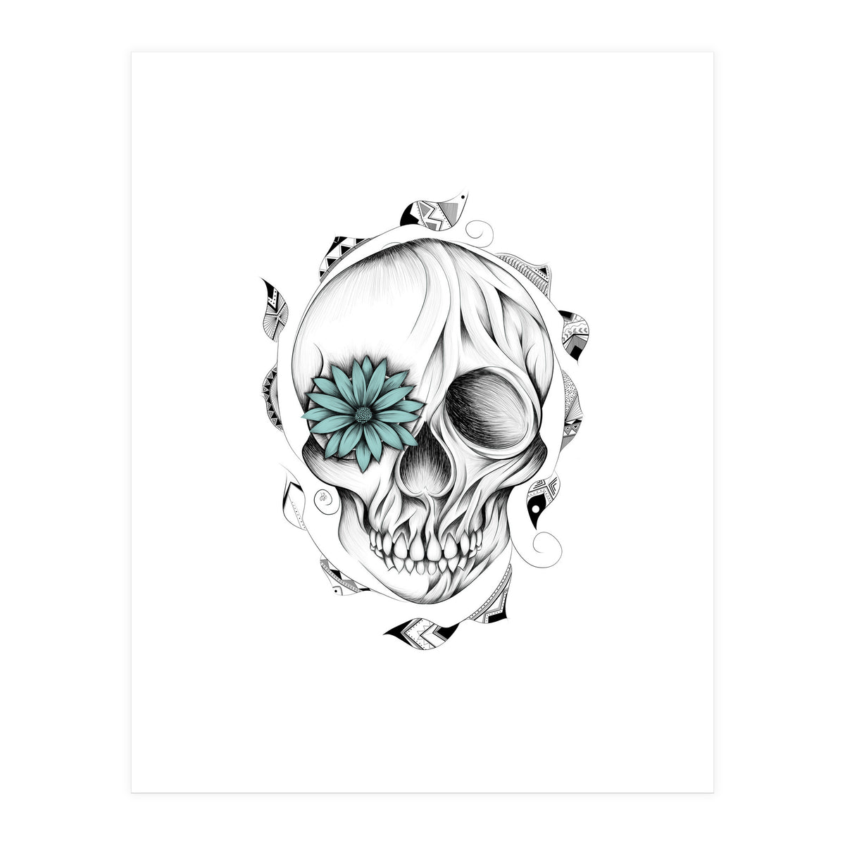 Poetic Wooden Skull (Print Only)