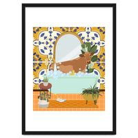 Cow Bathing in Moroccan Style Bathroom