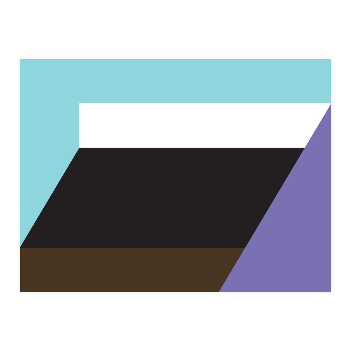 Geometric Shapes No. 34 - purple, blue & black (Print Only)