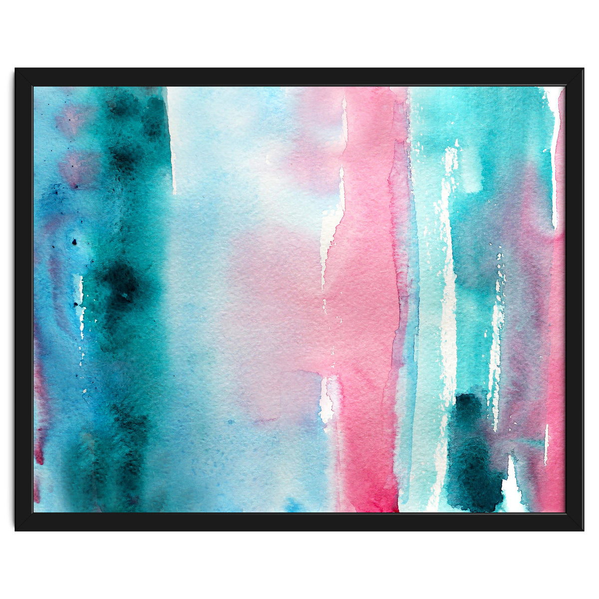 Turquoise love || abstract watercolor