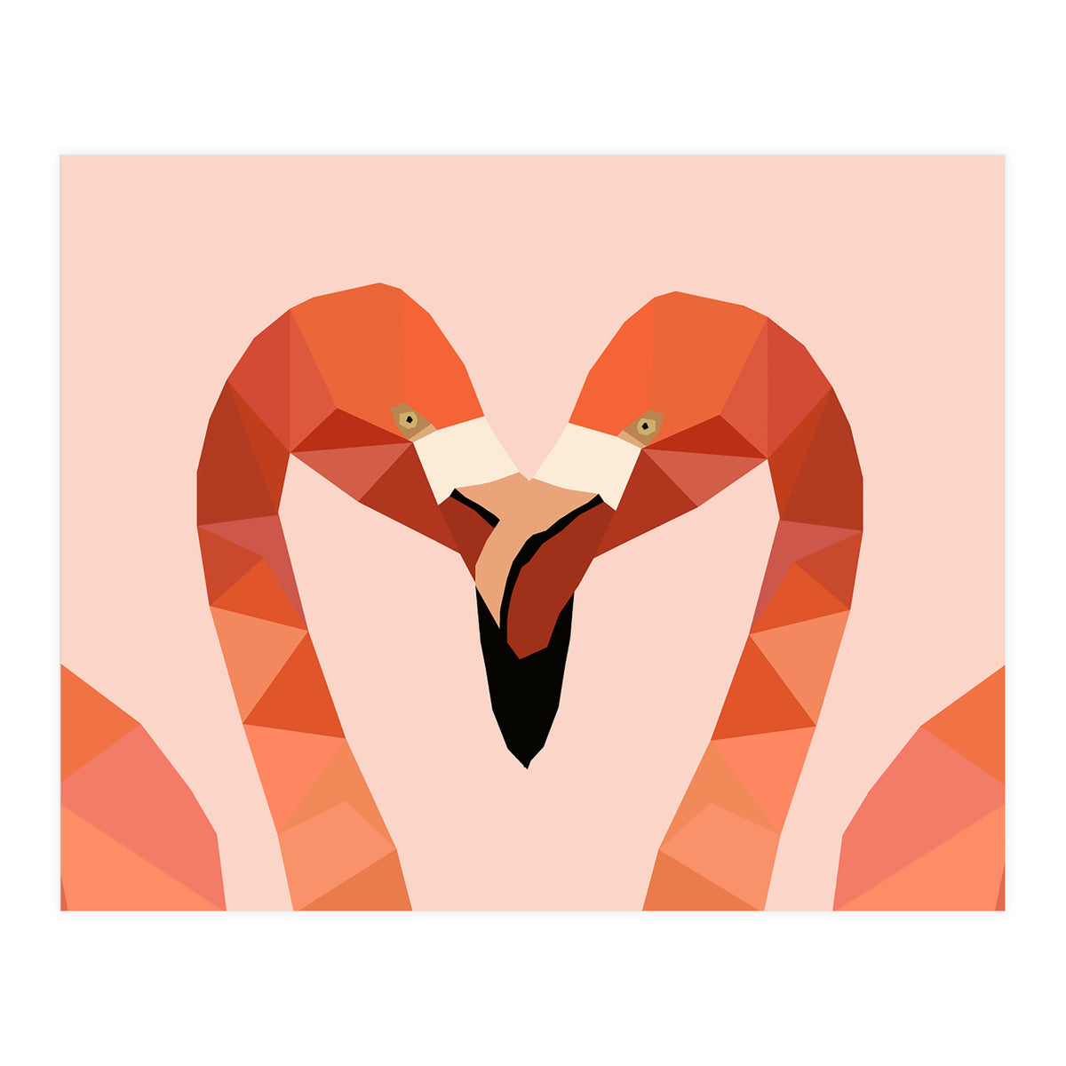 Flamingo Bird Low Poly Art  (Print Only)