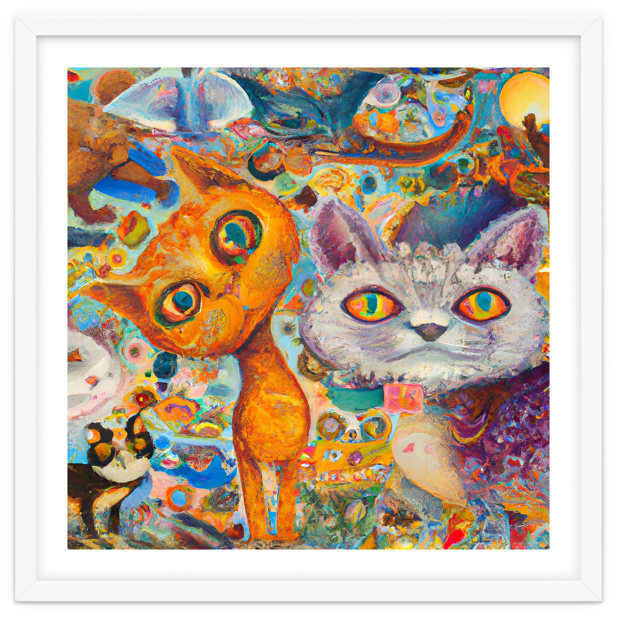 Chaotic and Colorful Fantasy Cat Collage 14