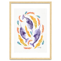 Swirling Narwhals | Purple