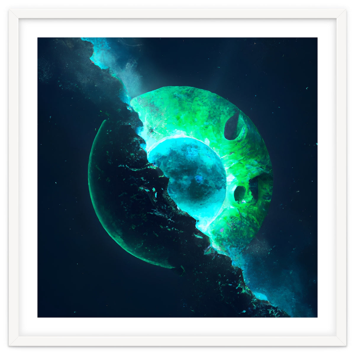Emerald Lunar Core Cracking Open