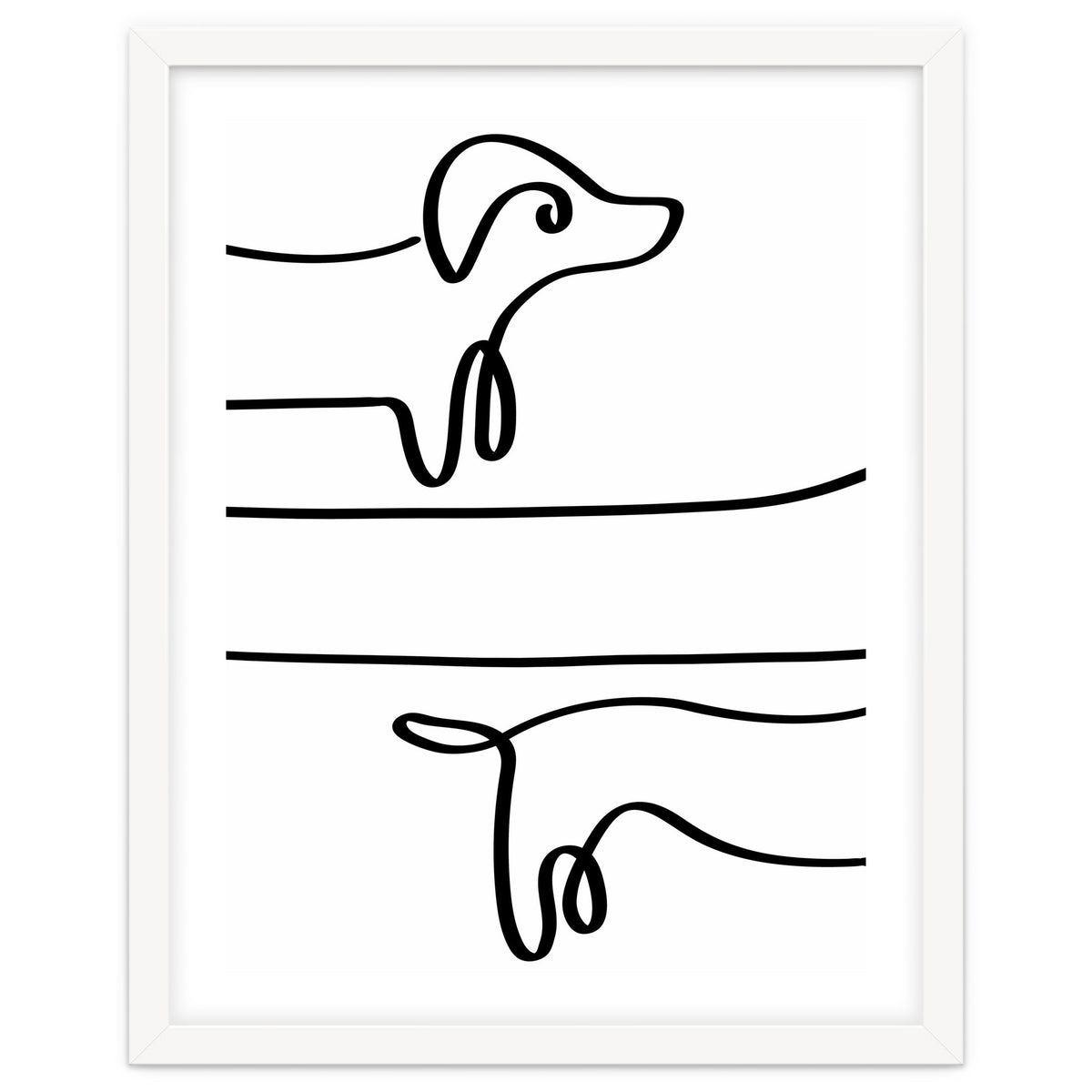 One Line Art Dachshund