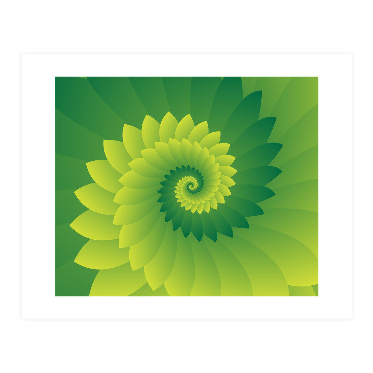 Abstract Digital GREEN FLORA 3D ART (Print Only)
