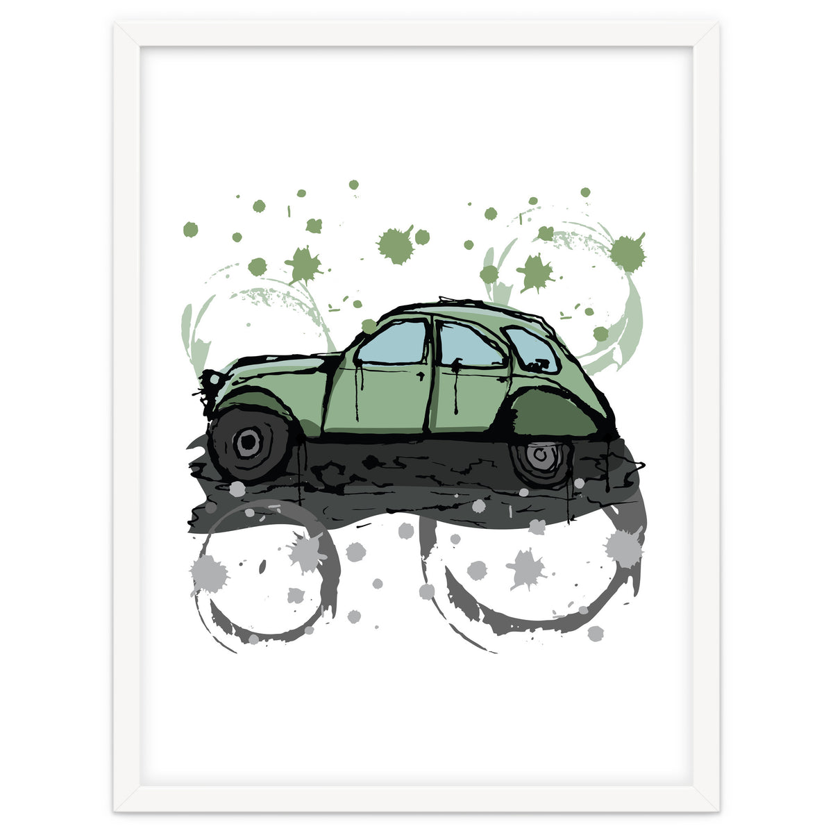 Green car sketch