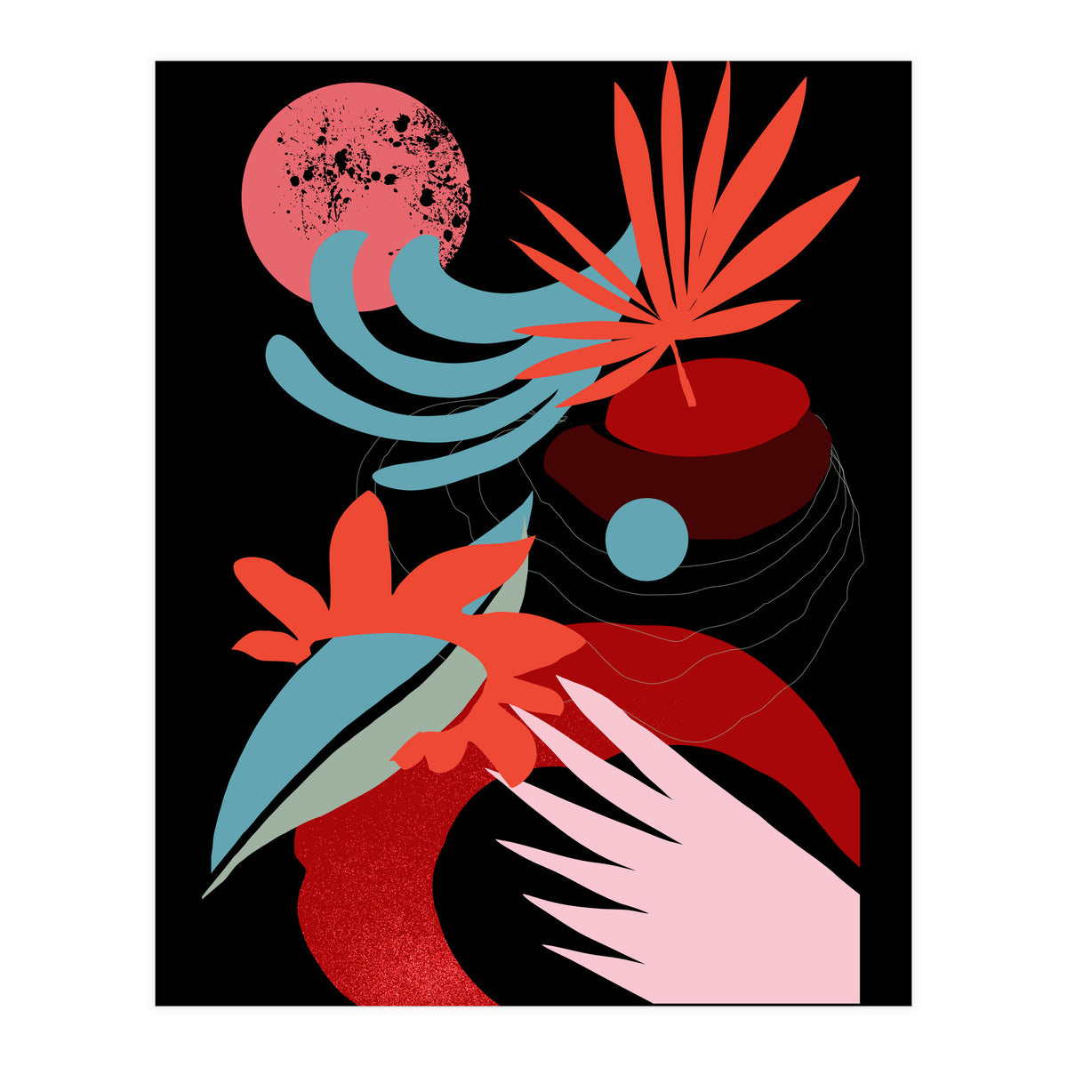 Dark night flowers (Print Only)