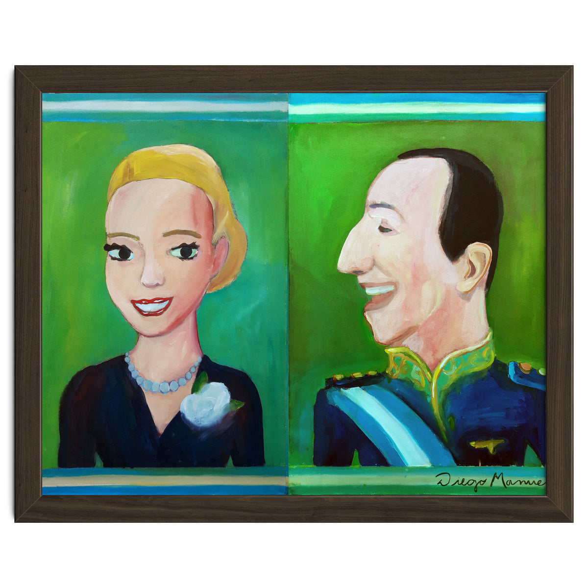 Evita y Juan Perón Díptico