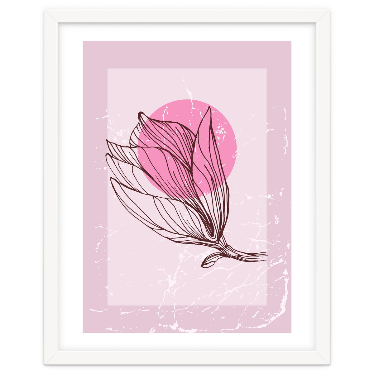Magnolia  Minimalist Scandinavian, Abstract Geometric Art, Botanical Art