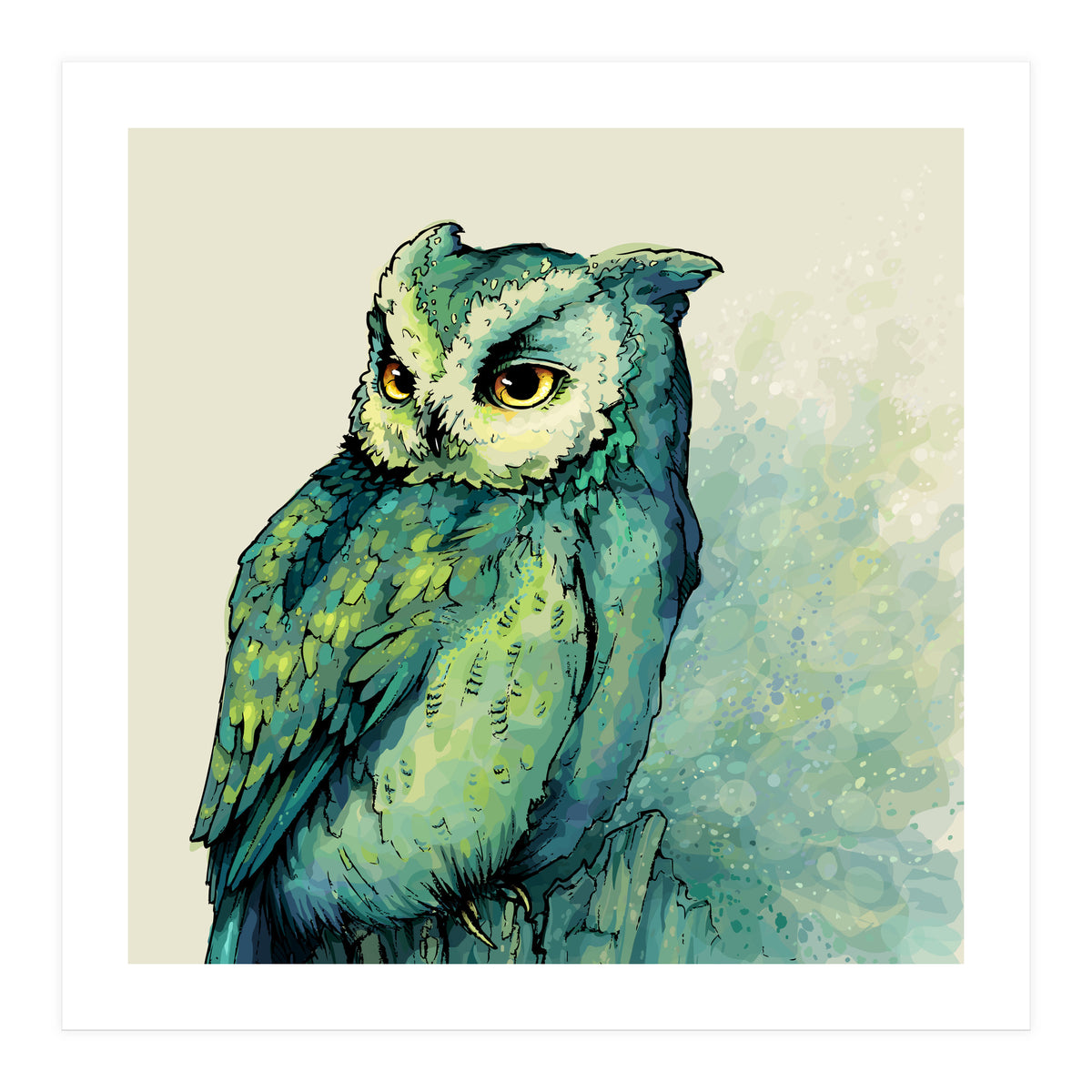 Green Owl (Print Only)