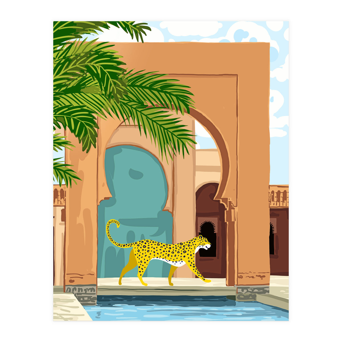 Cheetah under the Moroccan arch (Print Only)