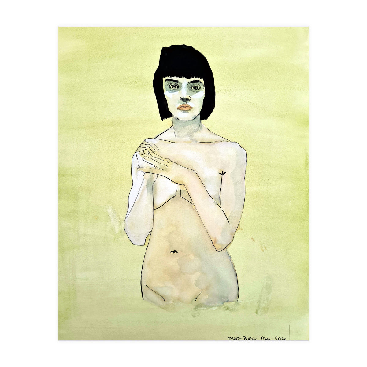 Untitled #75 Nude on a yellow-green ground (Print Only)