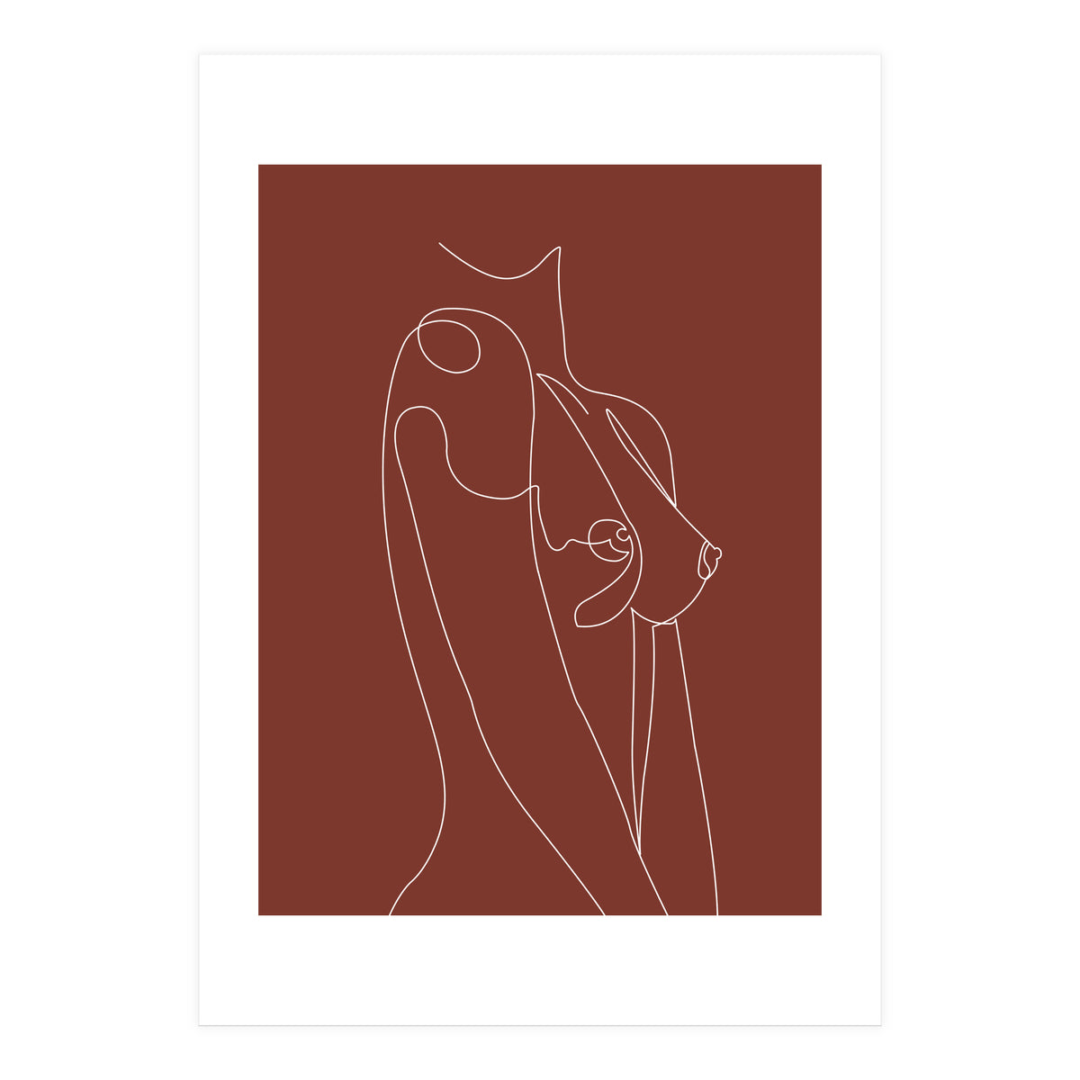 Female chest line-brown (Print Only)