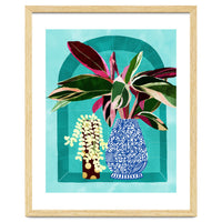 Moroccan Shelfie | Tropical Teal Plants Botanical | Exotic Modern Bohemian Eclectic Décor