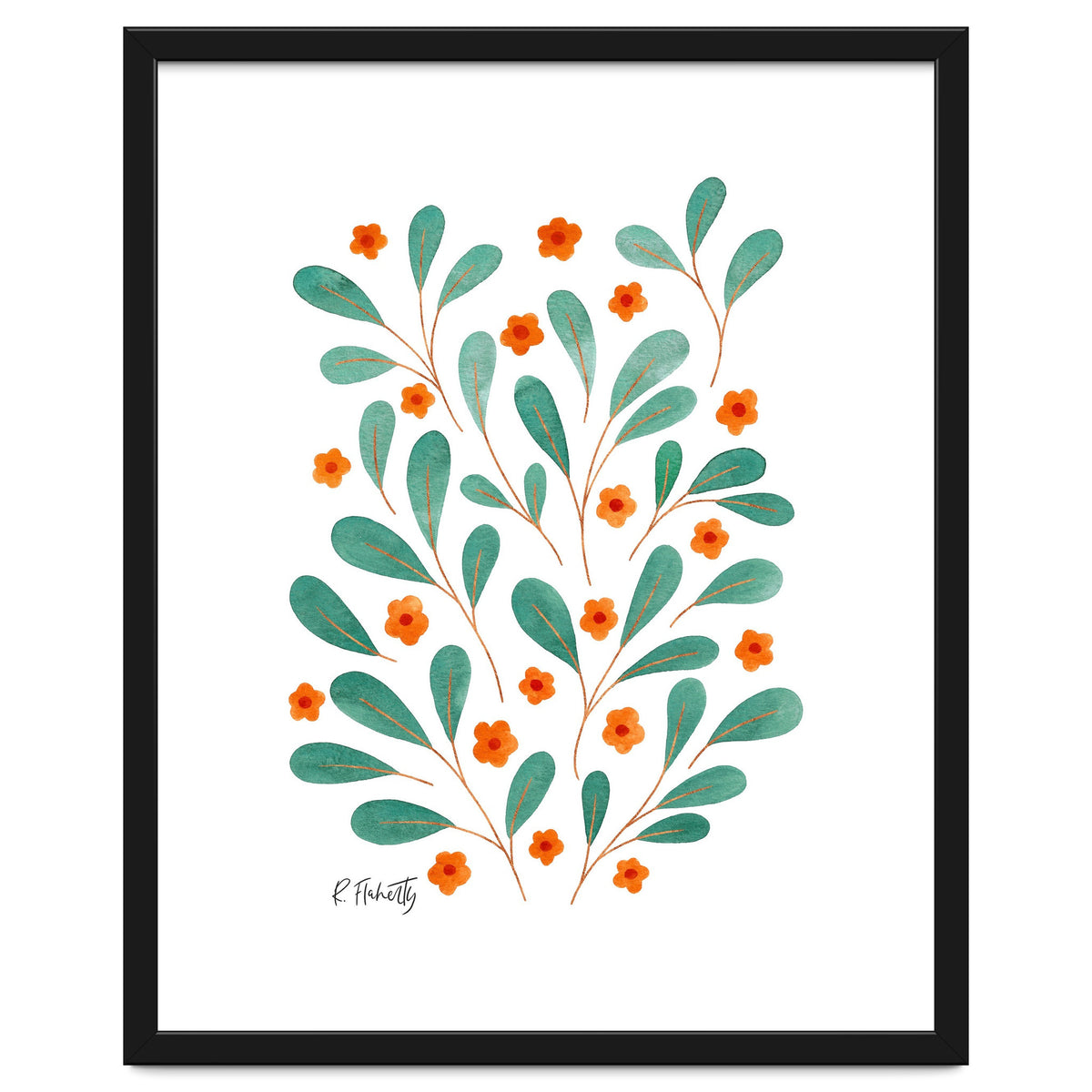 Springtime Floral | Orange and Green
