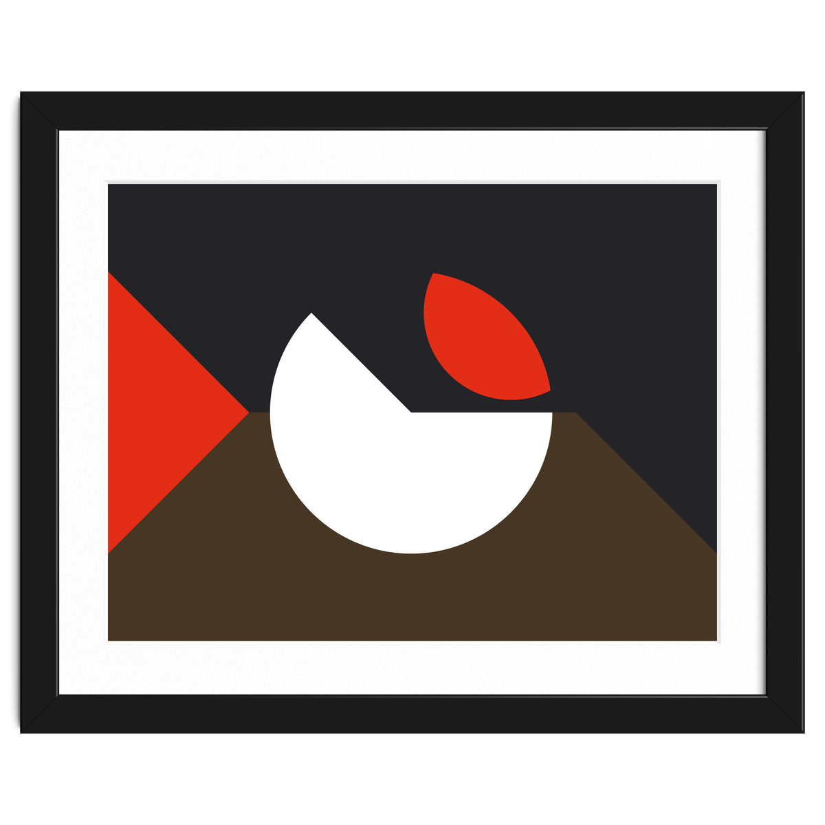 Geometric Shapes No. 10 - brown, dark blue & red