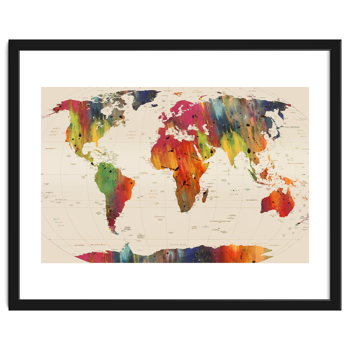 ALLOVER THE WORLD-Painted map