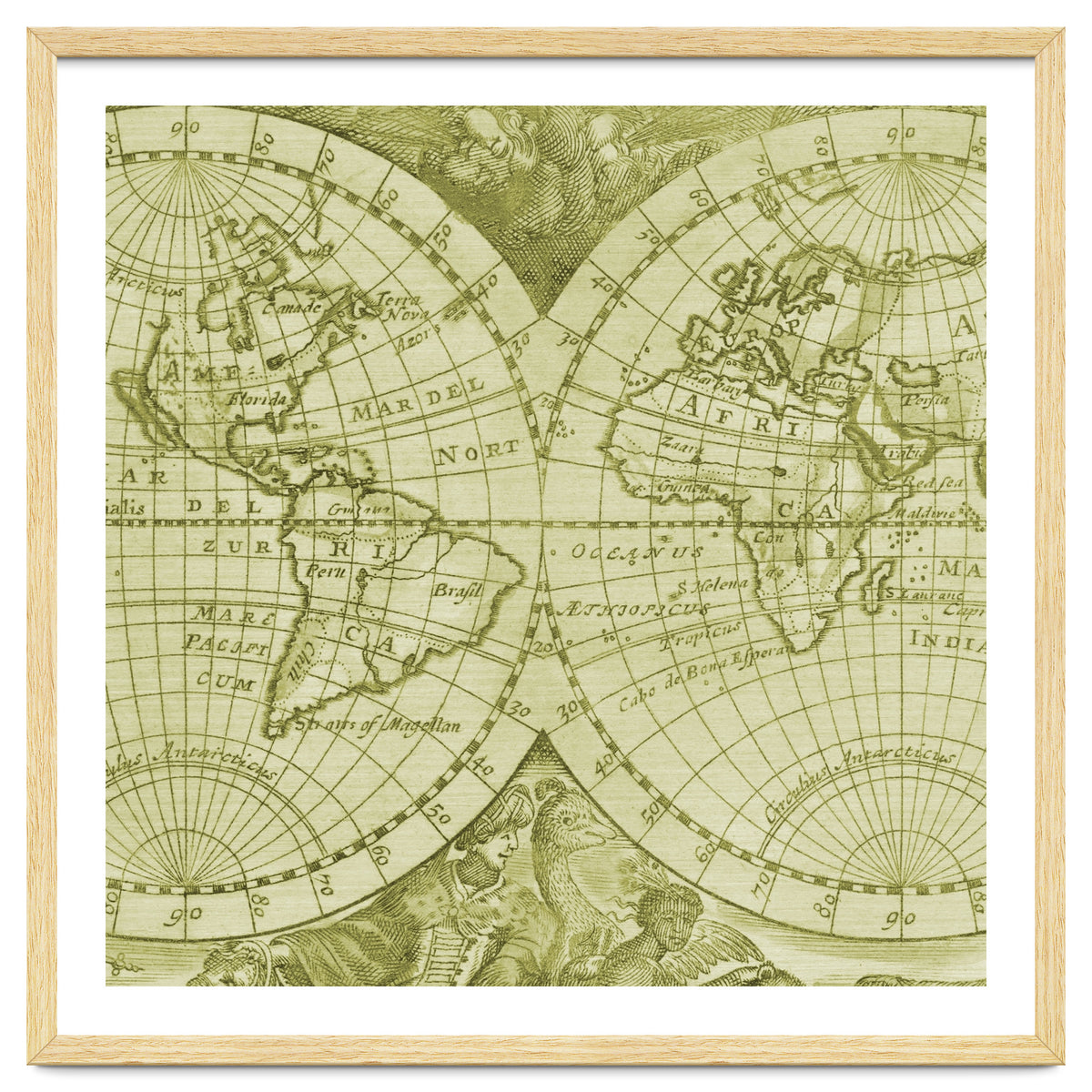 Vintage Mapa Mundi