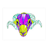 Colourful Geometric Swaledale Sheep Tup with Black Lines (Print Only) thumbnail