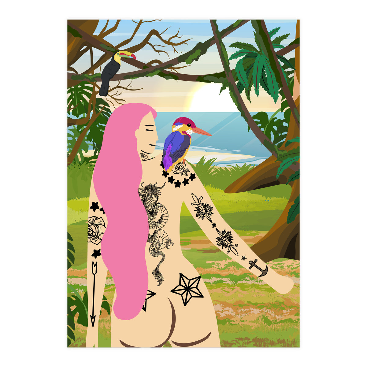Pink Kingfisher and Me (Print Only)