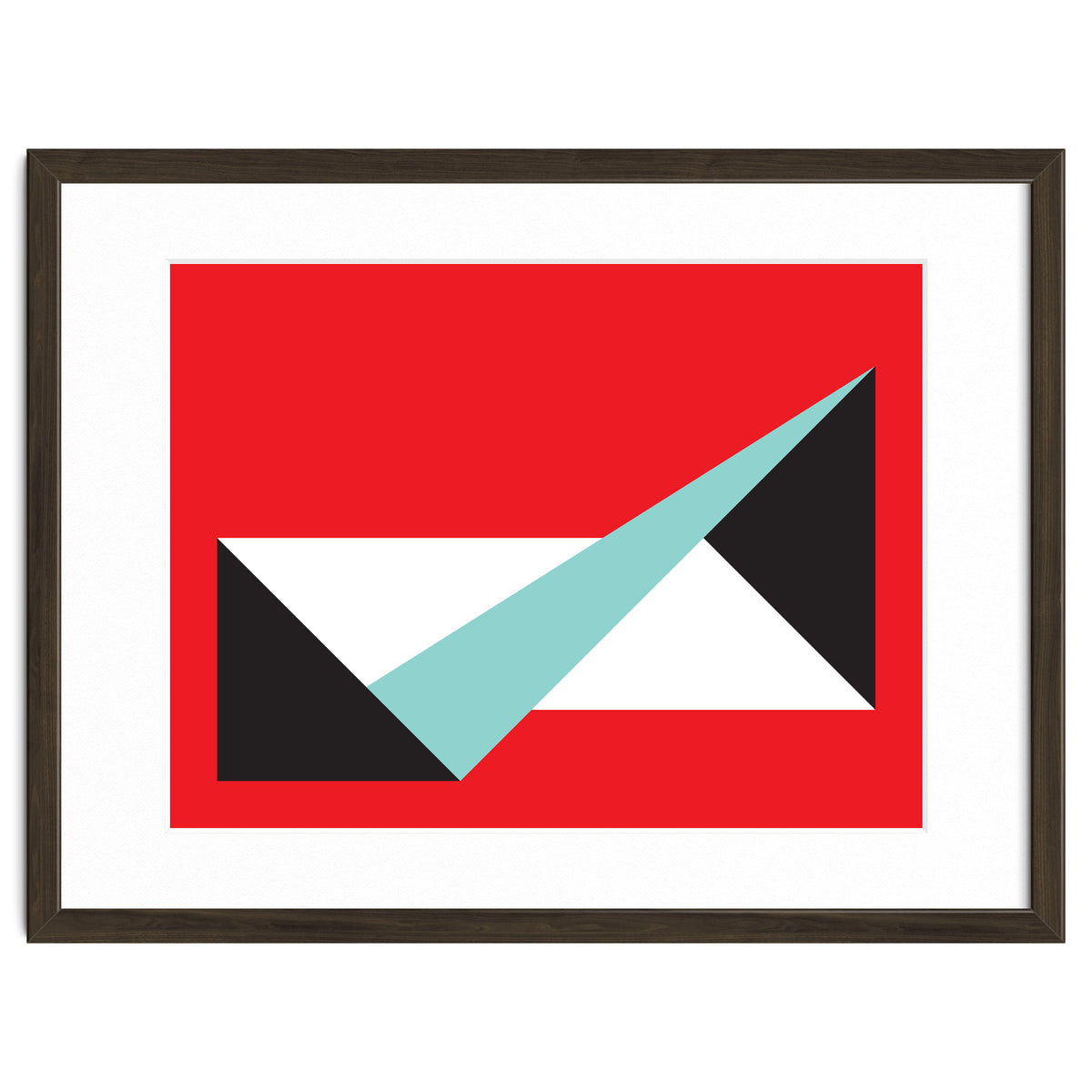 Geometric Shapes No. 49 -  teal, black & red