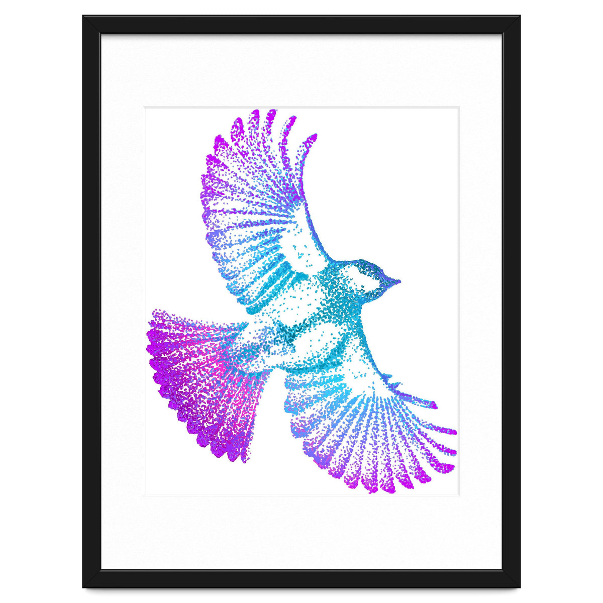 Flying Bird in Electric Blue