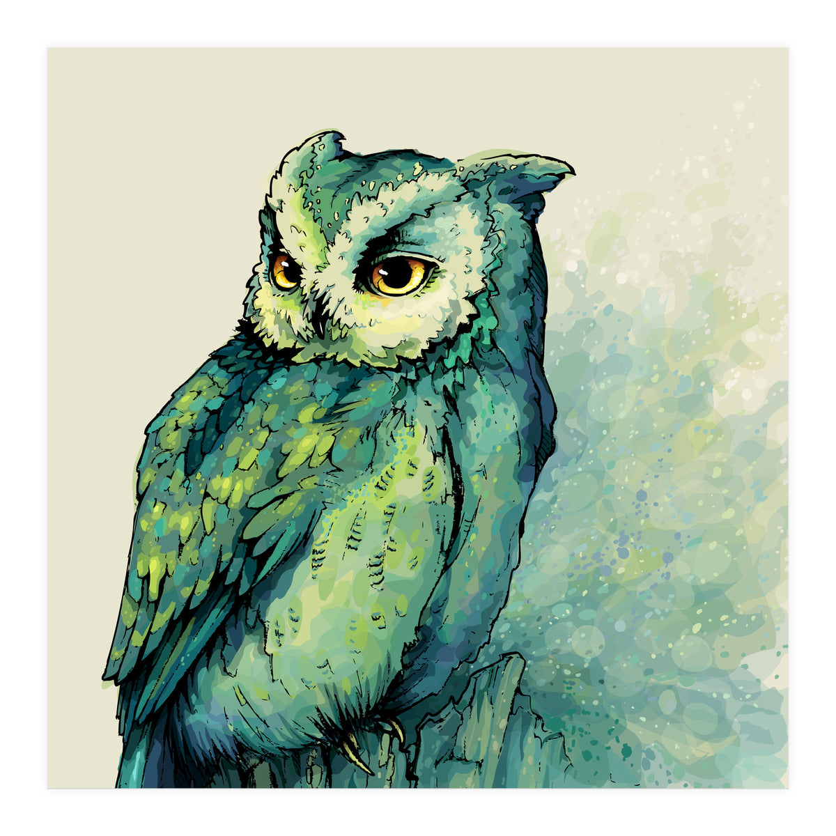 Green Owl (Print Only)