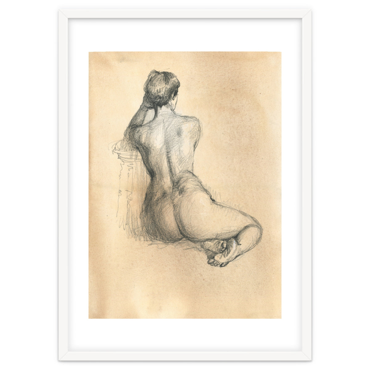 Nude beautiful girl from the back