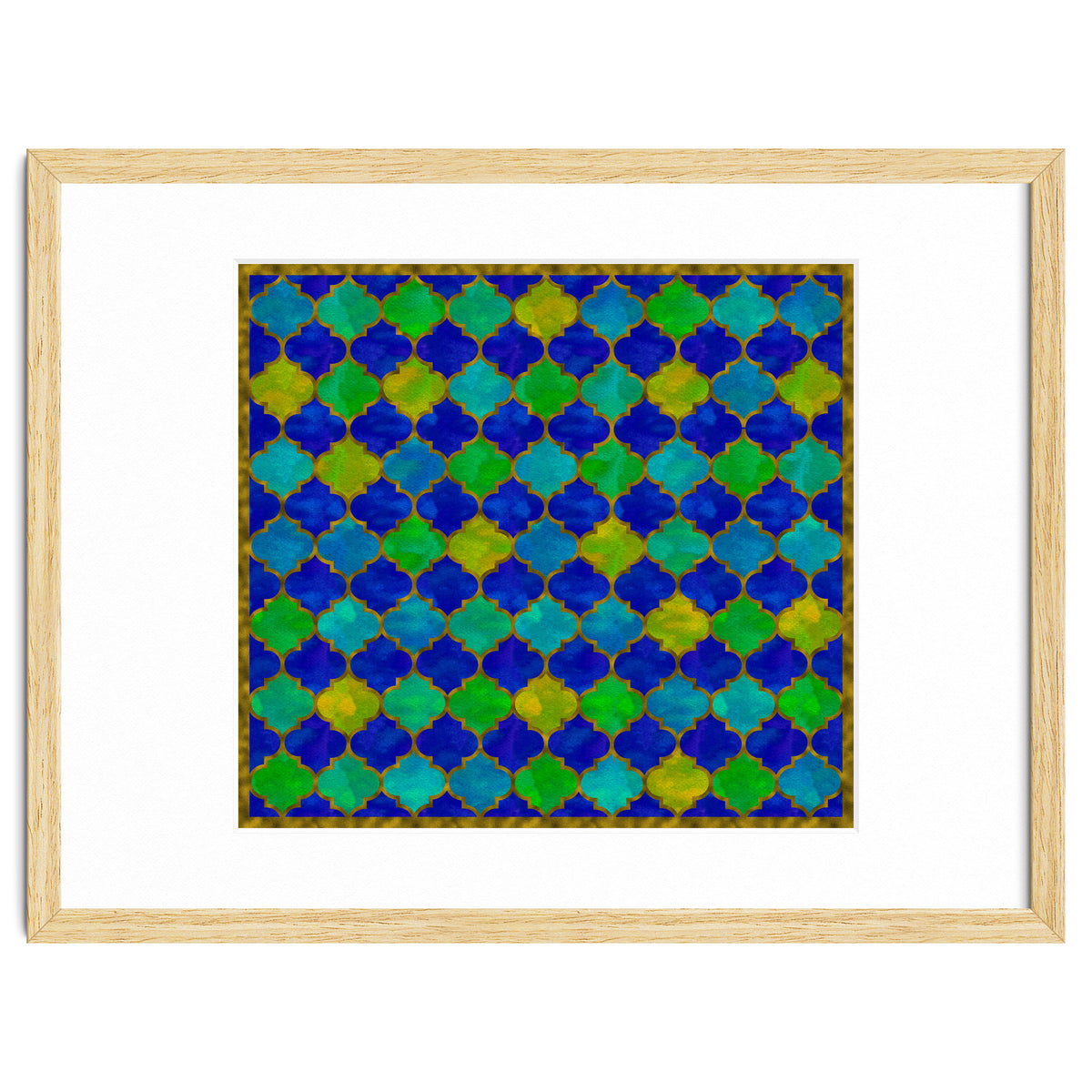 Ocean Breeze - Watercolor Moroccan Lattice