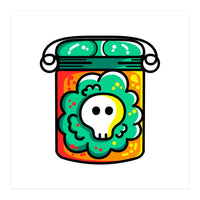 Kawaii Cute Skull In A Jar (Print Only)