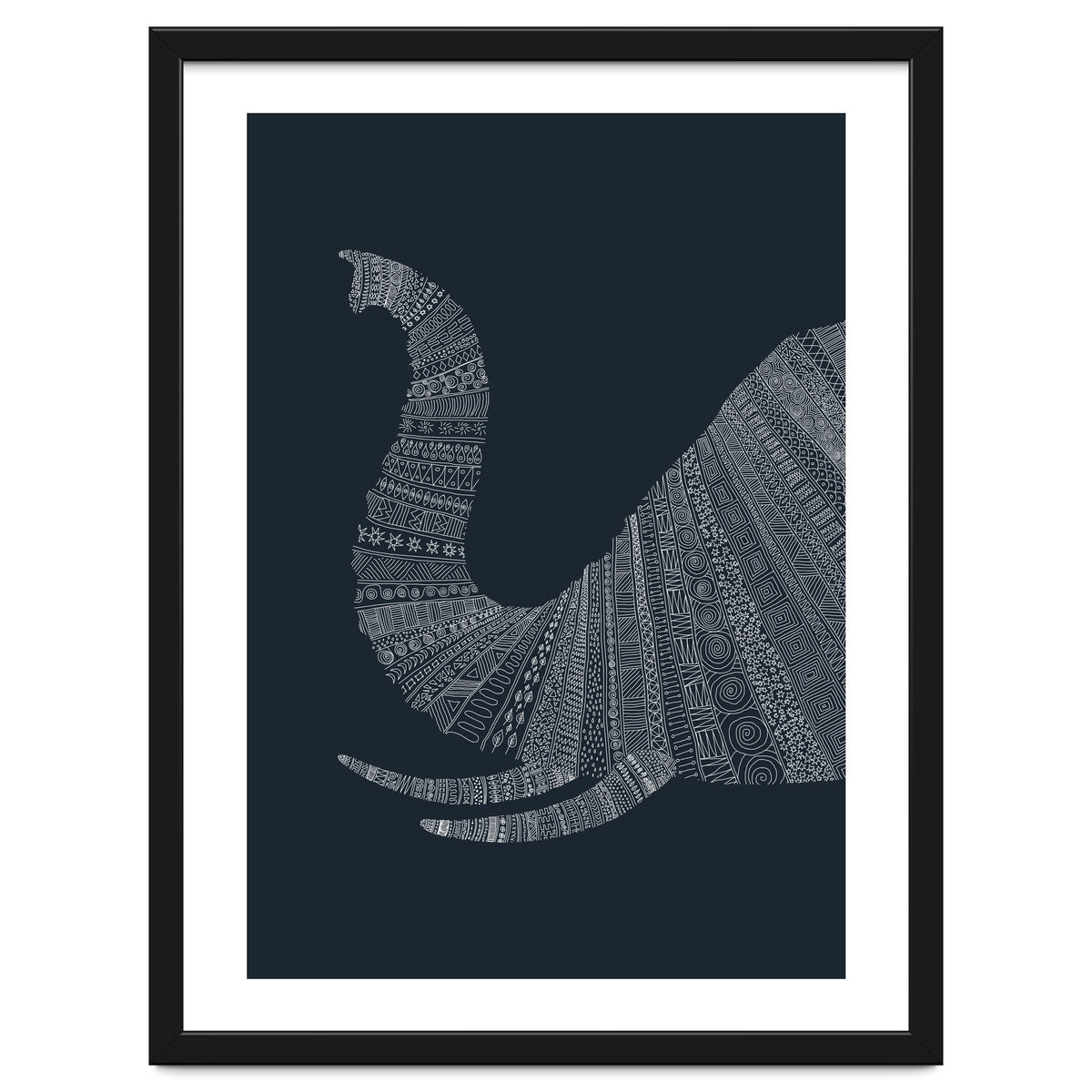 Elephant Blue Poster