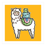 Kawaii Cute Gift Carrying Llama (Print Only) thumbnail