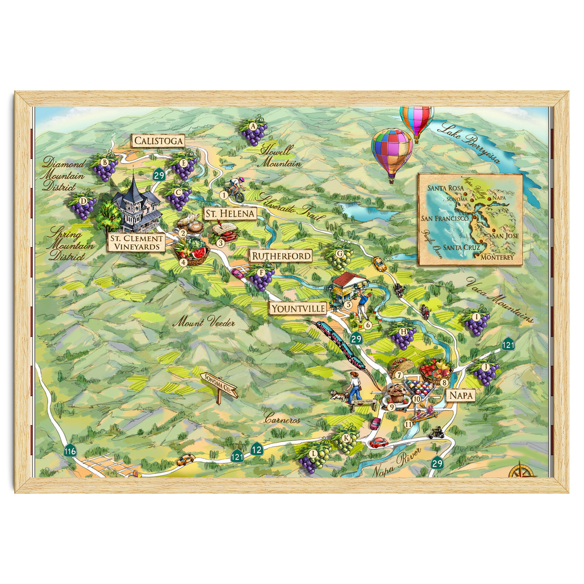 Napa Valley Illustrated Map