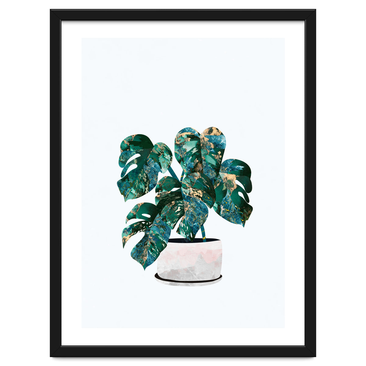 Swiss Cheese Monstera Plant Gold and Green