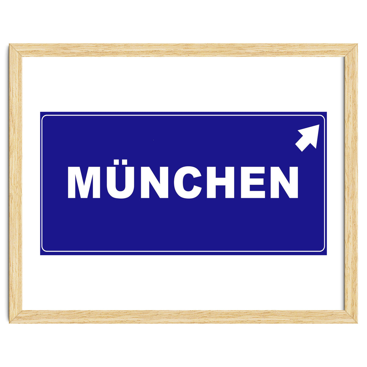 Let`s go to Munchen, Germany! Blue road sign