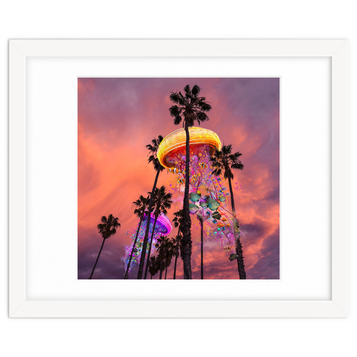 Electric Jellyfish in Palm Trees