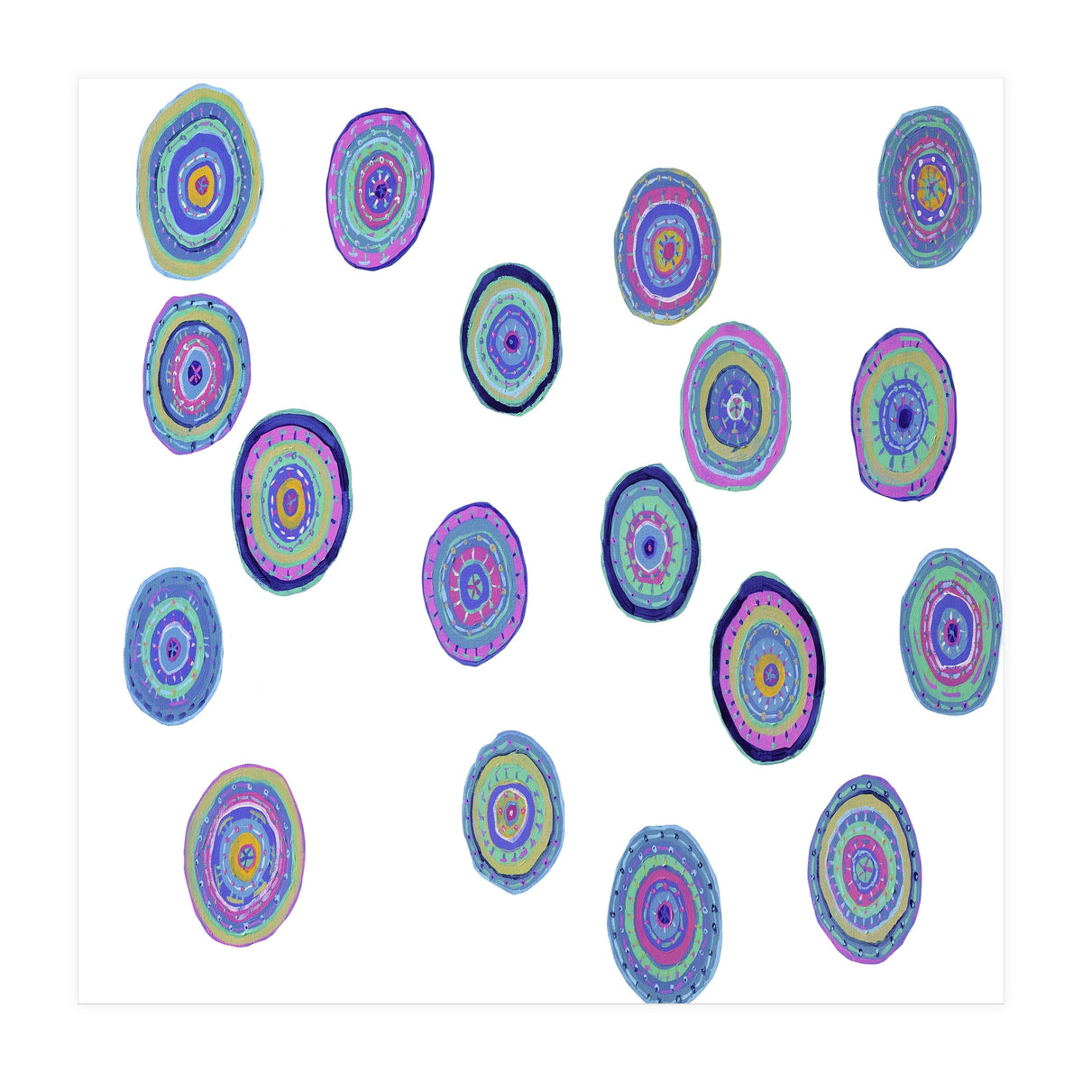 Orbs Dance (white) (Print Only)