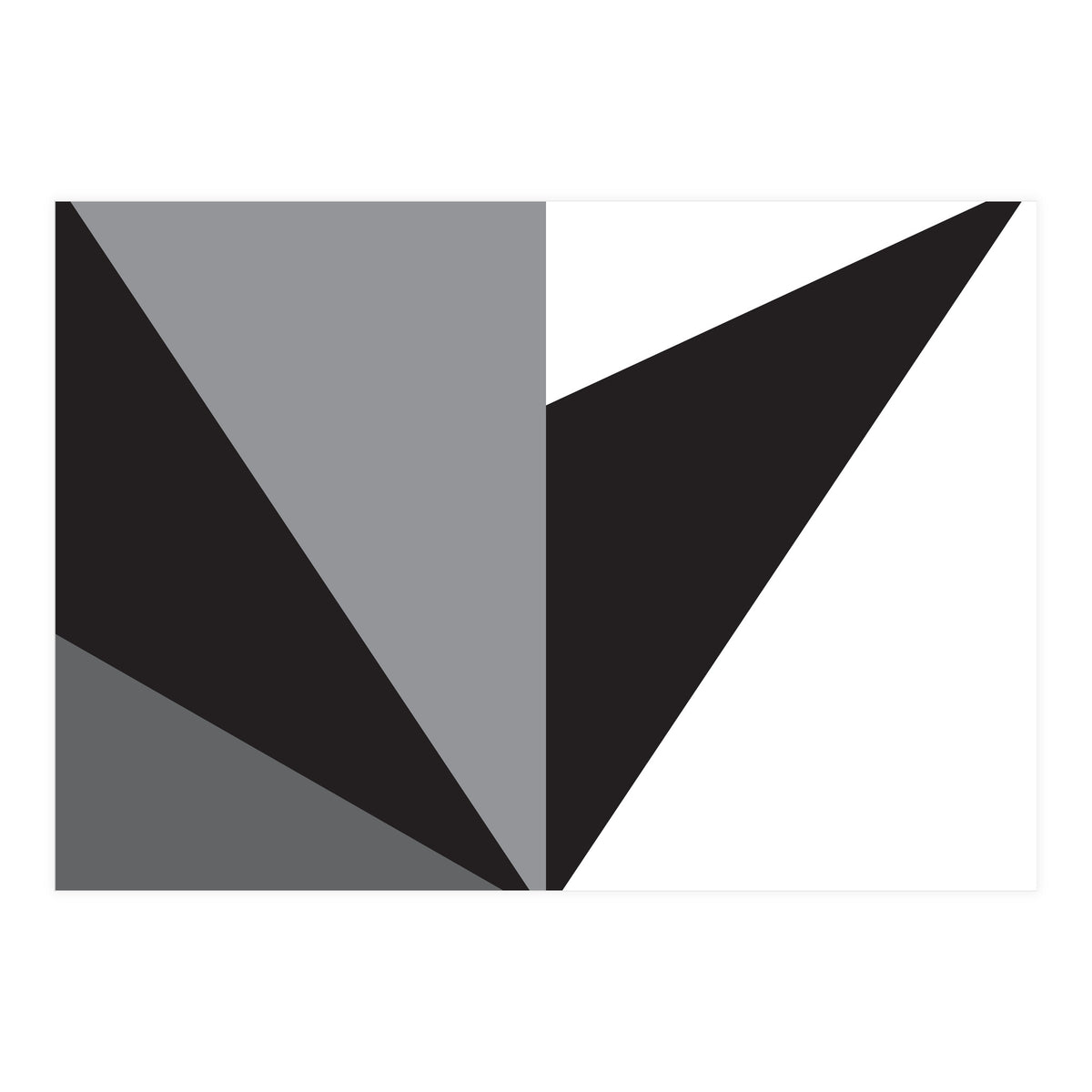 Geometric Shapes No. 76 - black, white & grey (Print Only)