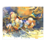 Garlic still life watercolor painting for kitchen  (Print Only) thumbnail